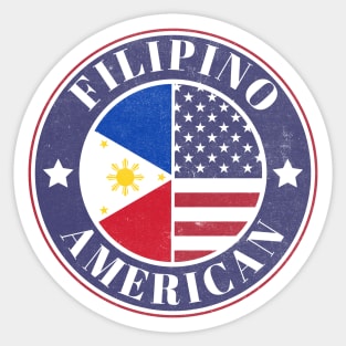 Proud Filipino-American Badge - Philippines Flag Sticker